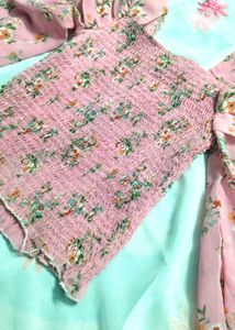 Floral Smocked Crop Top
