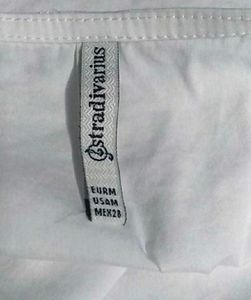 Stradivarius White Peplum Crop Top