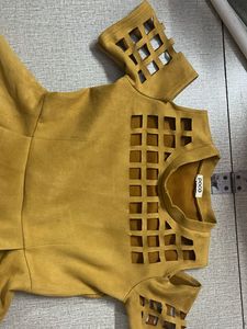 Chic Mustard Cutout Dress