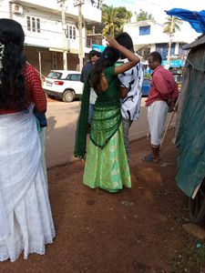 Pista Green Dhawani (skirt, blouse and dupatta)