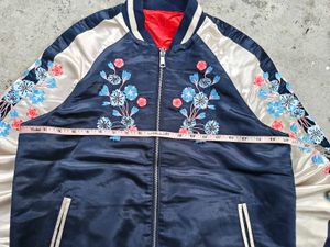 Y2K AESTHETIC JAPANESE Embroidered Bomber