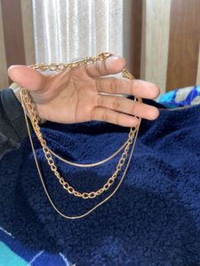 Pair Of Jhumka And Three Layer Chain