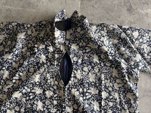 Floral Print Tunic Dress With Mandarin Collar