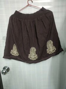 Embroidery Mini Skirt
