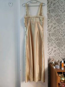 Silky Lace Trim Slip Dress