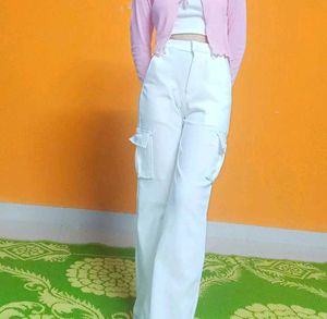 White Cargo Pants