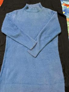Blue Fuzzy Knit Top