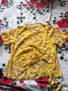 Yellow Floral Print Top