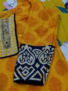 Yellow Printed Kurti