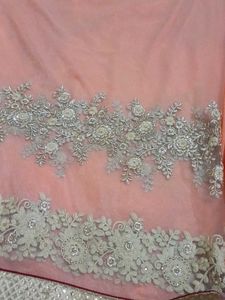 New Saree!! With Netted Blouse Piece