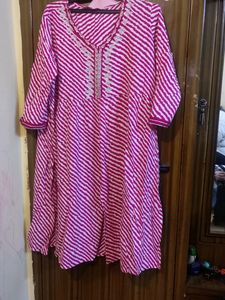 Pink Striped Kurti