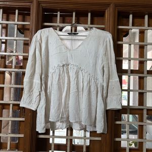 White Zudio A Line Short Kurthi