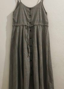 Plaid Button-Down Maxi Dress