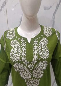 Lakhnavi Hand Embroidery Short Kurti