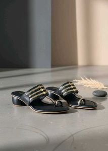 Black Kolhapuri Heels