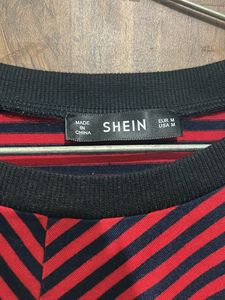 Shein Striped Twist-Front Tee