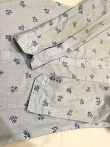 Mens Light Blue Printed Shirt