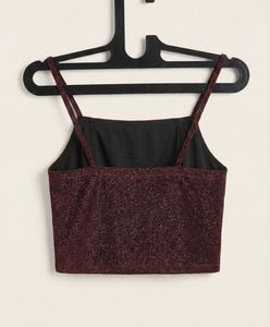 Sparkly Maroon Crop Top