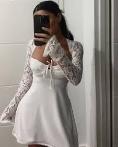 Liana Laced Up White Dress