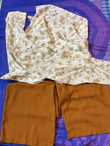 Floral Shirt And Brown Trousers