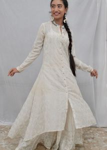 Elegant White Embroidered Kurta Set