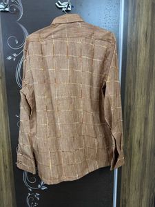 Men&#39;s Brown Checked Shirt