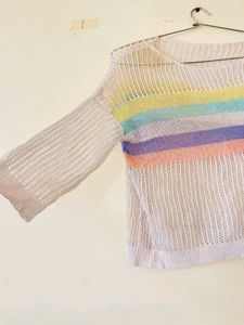 Pastel Striped Knit Sweater