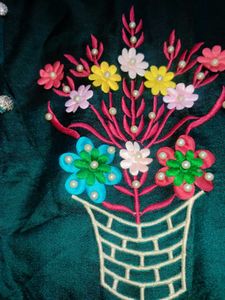 Green Embroidered Dress