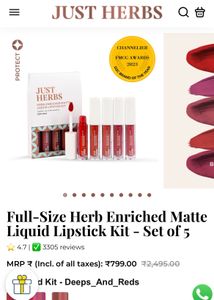 Set Of 5 Matte Lipsticks