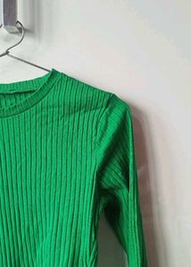ZARA ribbed Green crop top
