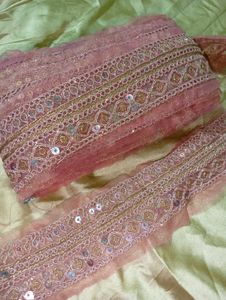 Embroidered Peach Lace