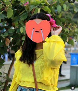 Yellow Ruffle Sleeve Top