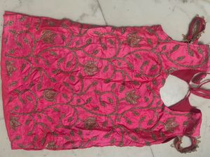 Pink Embroidered Palazzos