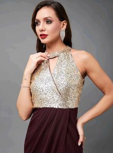 Women&#39;s Halter Neck Sleeveless Solid Em