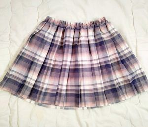 Purple Plaid Pleated Skirt