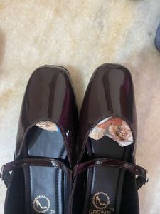 Shiny Brown Patent Mary Janes