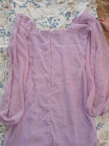 Lilac Ruched Mini Dress