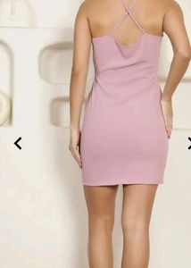 Shein Elegant Lilac Halter Neck Front Cut-Out Mini