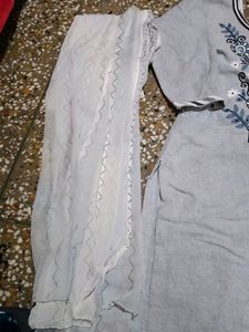 Gray Thread Work Full Suit Salwar, Duppatta