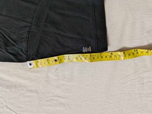 Size 40/42 Black Collar Rib Half Sleeve T- Shirt