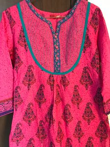 Cotton Pink Colour Kurti . Never Worn . Combo Of 3 Kurtis