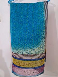 Colorful Blue Saree