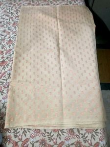 Golden Saree with Beautiful sleeve and back blou