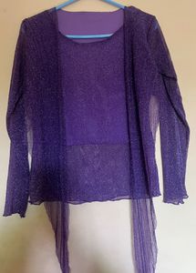 SHIMMER PURPLE WRAP TOP