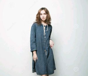 Stylish Denim Hooded Overcoat