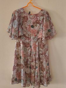 Floral V-Neck Mini Dress | Size L | Length 98cm