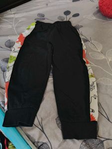 Boys Black Printed Pants