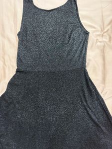 Sparkly Gray Fit & Flare Dress