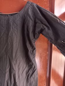 chikankari black kurta