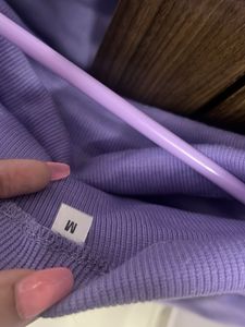 Lavender One-Shoulder Ribbed Top